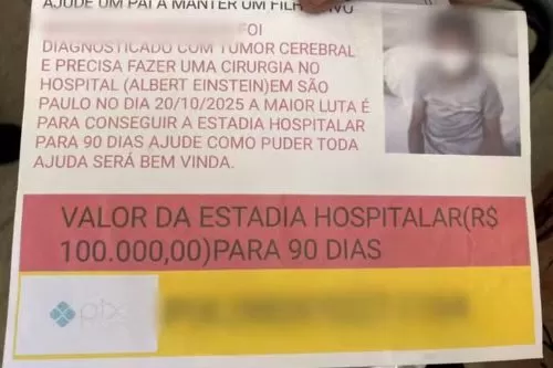 Panfleto usado pelo homem — Foto: Reprodução