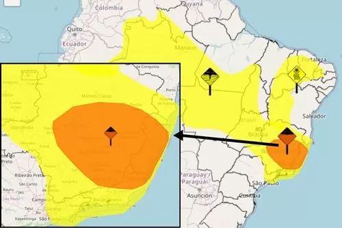 Foto: Instituto Nacional de Meteorologia (INMET)/ Reprodução