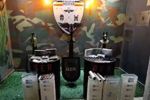 Material apreendido pela PM durante a operação — Foto: Polícia Militar/Divulgação