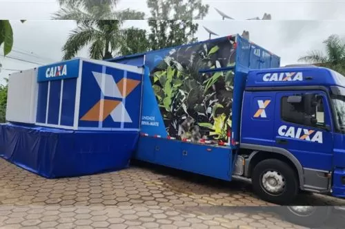 Unidade móvel ficará estacionada na Praça Irmã Elizabete. Foto: CAIXA/Divulgação