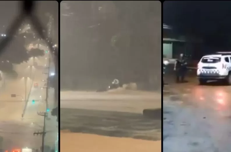 Motoboy é arrastado por enxurrada após mais chuvas intensas que aconeceram Juiz de Fora