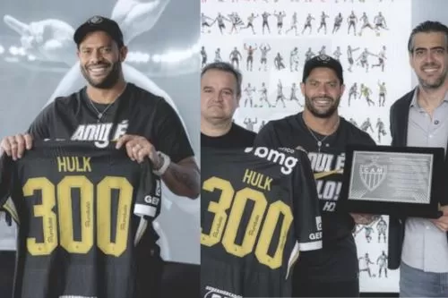 Atlético homenageia Hulk pelos 300 jogos com a camisa do clube