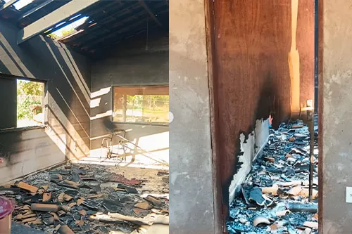 Incêndio destrói casa na zona rural de Curvelo na última quarta-feira (22)