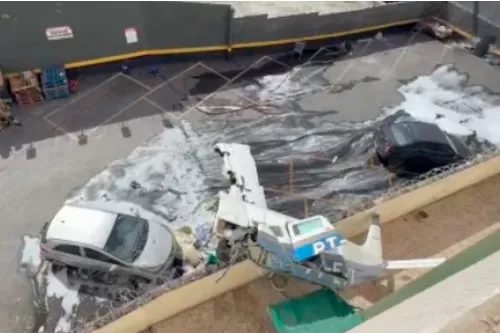 Queda de avião Monomotor atingiu prédio residencial nesta segunda-feira (4) em Belo Horizonte 