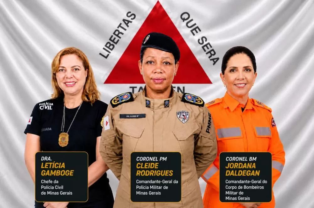 Minas Gerais vive marco histórico com mulheres no comando das Forças de Segurança Pública