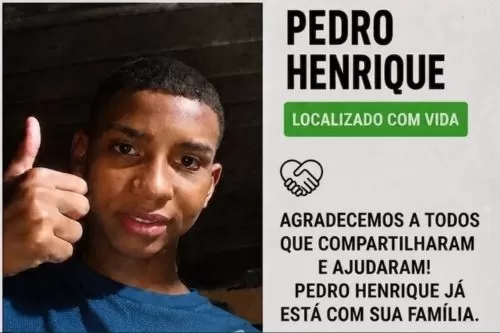 Pedro Henrique é encontrado com vida e família agradece mobilização da comunidade de Curvelo e região