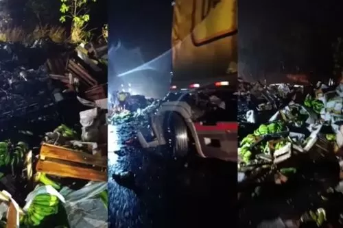 Colisão entre carretas deixa uma pessoa morta e outra gravemente ferida na BR-135, em Corinto