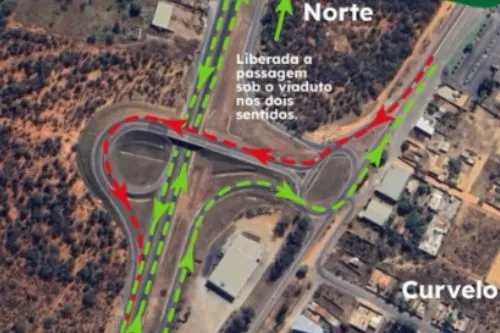 Interdição na BR-135 altera acesso a Belo Horizonte em Curvelo