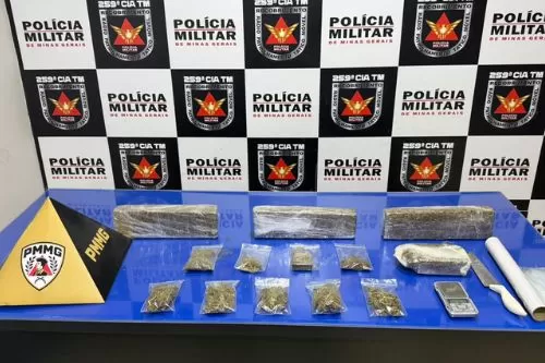 Operação em Pirapora termina com prisão por tráfico e apreensão de barras de maconha
