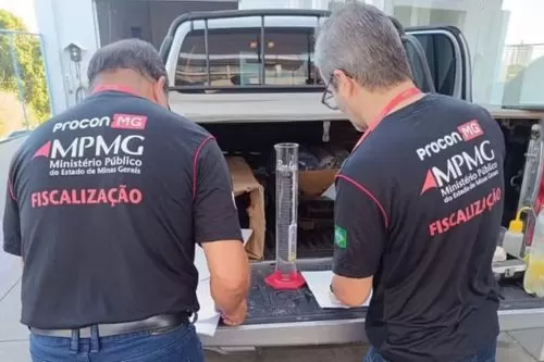 Fiscais durante os trabalhos — Foto: MPMG